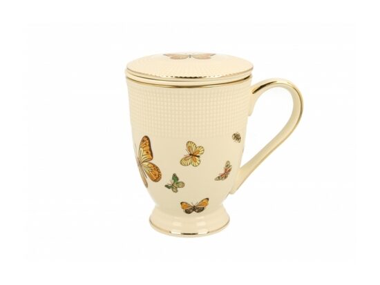 Porcelianinis puodelis su sieteliu "Drugelis"